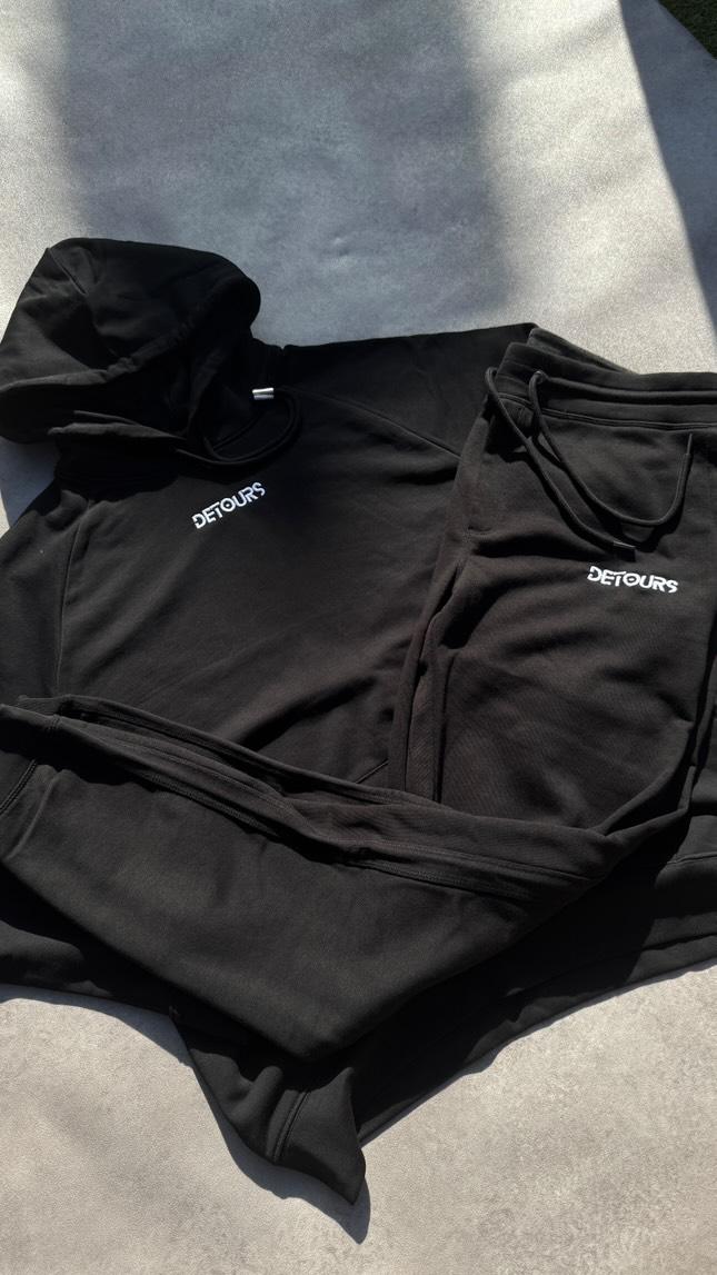 Black French Terry Tracksuit - Detours London