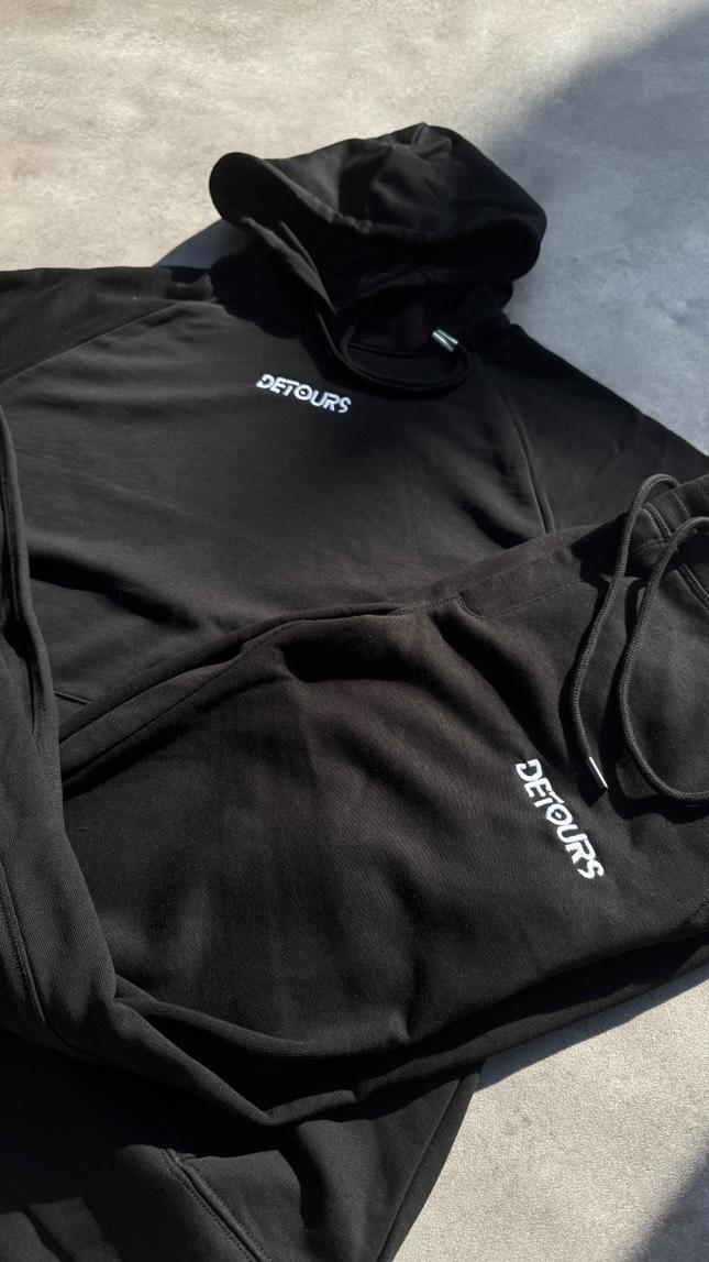 Black French Terry Tracksuit - Detours London